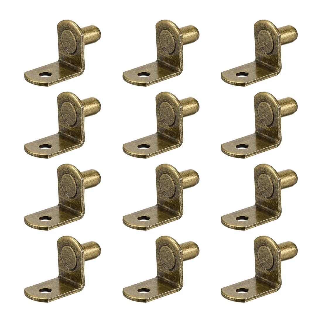 Shelf Support Peg,6mm L-Shaped Support, Furniture Cabinet Closet Shelf,Bracket Pegs with Hole,for Kitchen Furniture Book Shelves Supplies,Bronze 20pcs