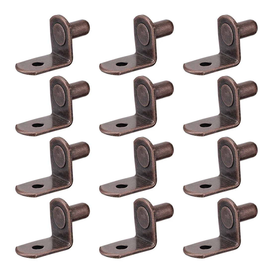 Shelf Support Peg,6mm L Support, Furniture Cabinet Closet Shelf,Bracket Pegs w Hole,for Kitchen Furniture Book Shelves Supplies,Antique Bronze 30pcs
