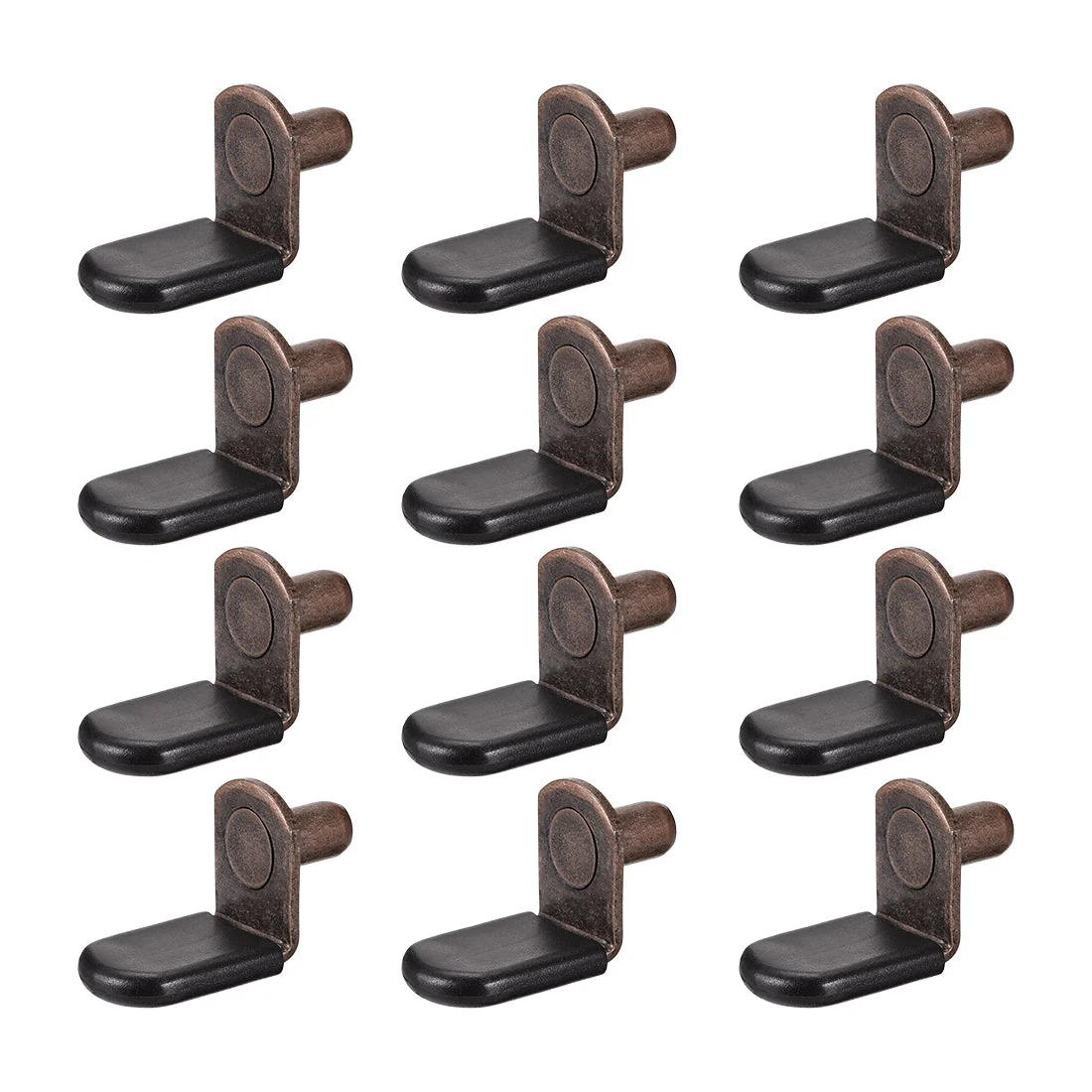 Shelf Support Peg,6mm L-Shaped Support, Furniture Cabinet Shelf,Bracket Pegs w Sleeve,for Kitchen Furniture Book Shelves Supplies,Antique Bronze 30pcs