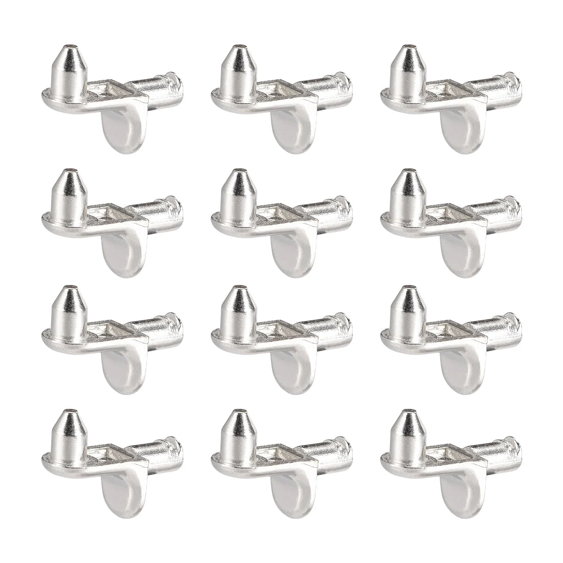 80pcs Shelf Support Peg 6mm L Support Cabinet Shelf Peg with Pin Silver Tone