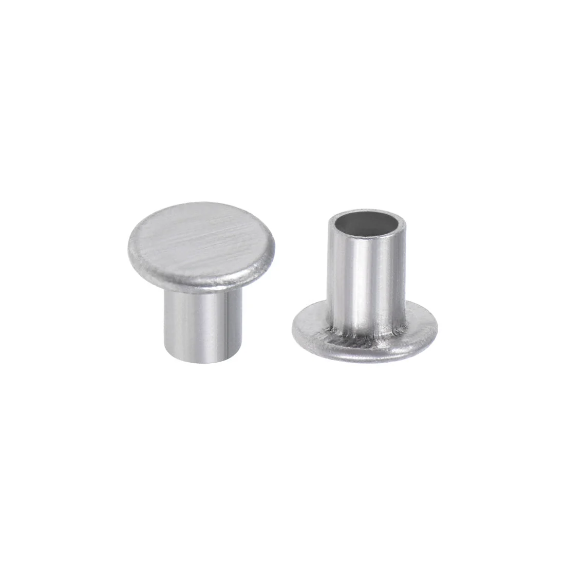 200 Pcs 3mm x 4mm Aluminum Flat Head Semi-Tubular Rivets Silver Tone