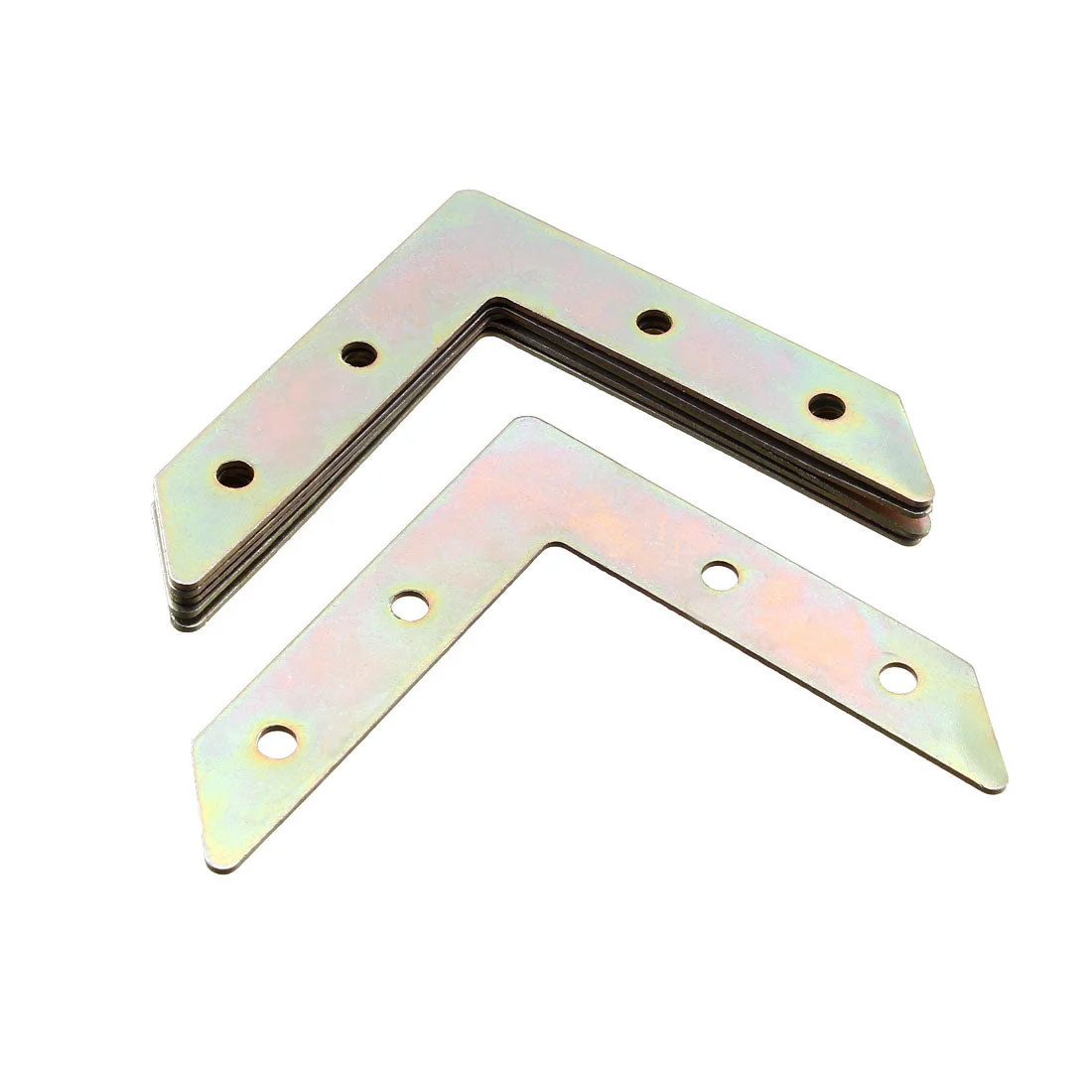 Flat Angle Bracket Plate L Shape Repair Joining Support Brace, 78.8mmx78.8mm Bronze Tone, 20Pcs