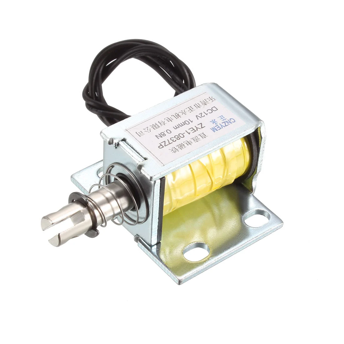 DC Push Pull Type Solenoid Electromagnet, DC12V 18W 0.8N 10mm, Open Frame Type, Linear Motion
