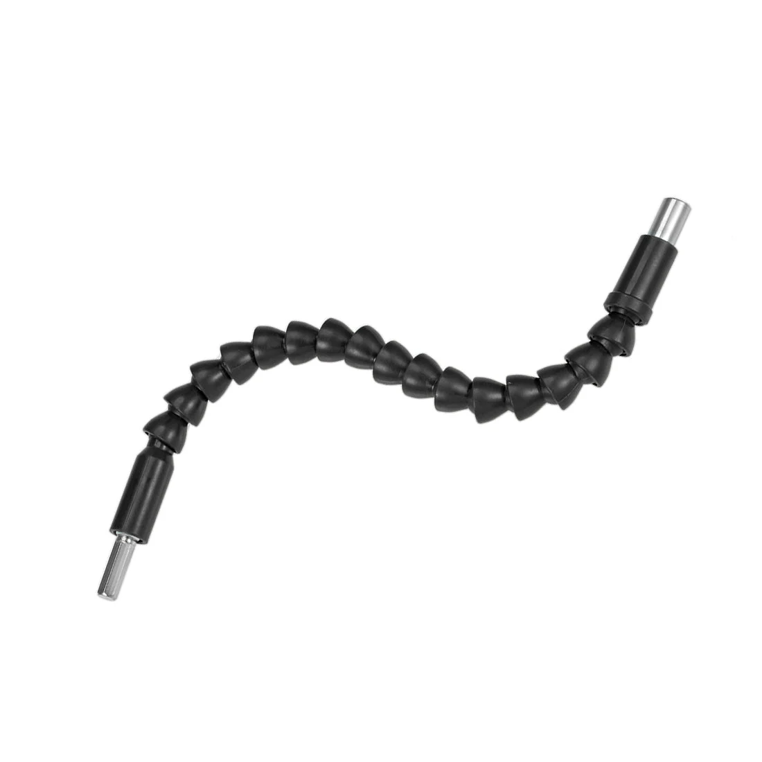 Flexible Extension Screwdriver Bit Holder, Magnetic Hex Shaft Screw Drill Connection Tip ,11.8-inch Flex Shaft,1/4''-Hexagon Drill Black