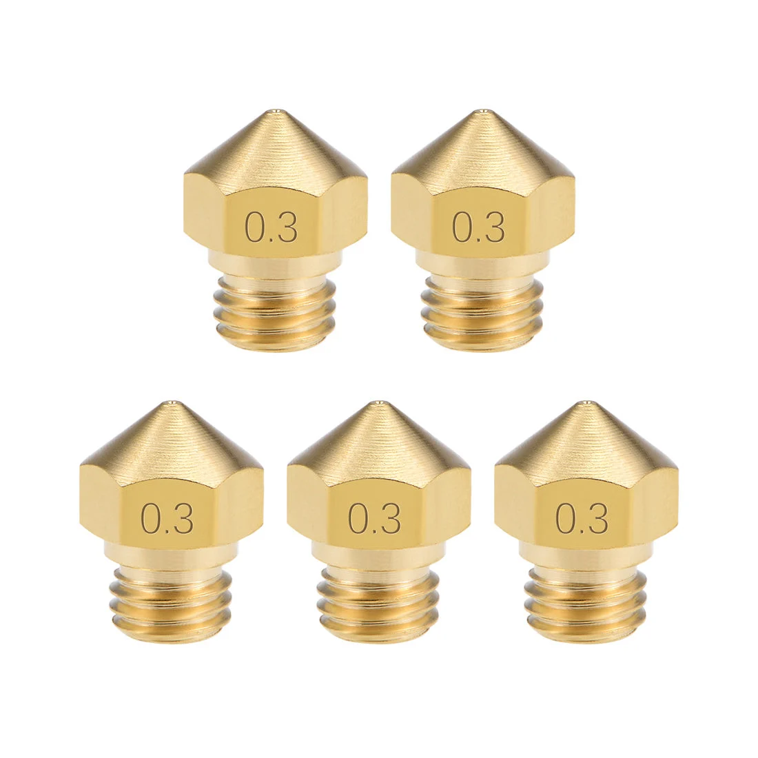 Uxcell 0.3mm 3D Printer Nozzle Head M7 for MK10 Extruder Print, Brass 5pcs
