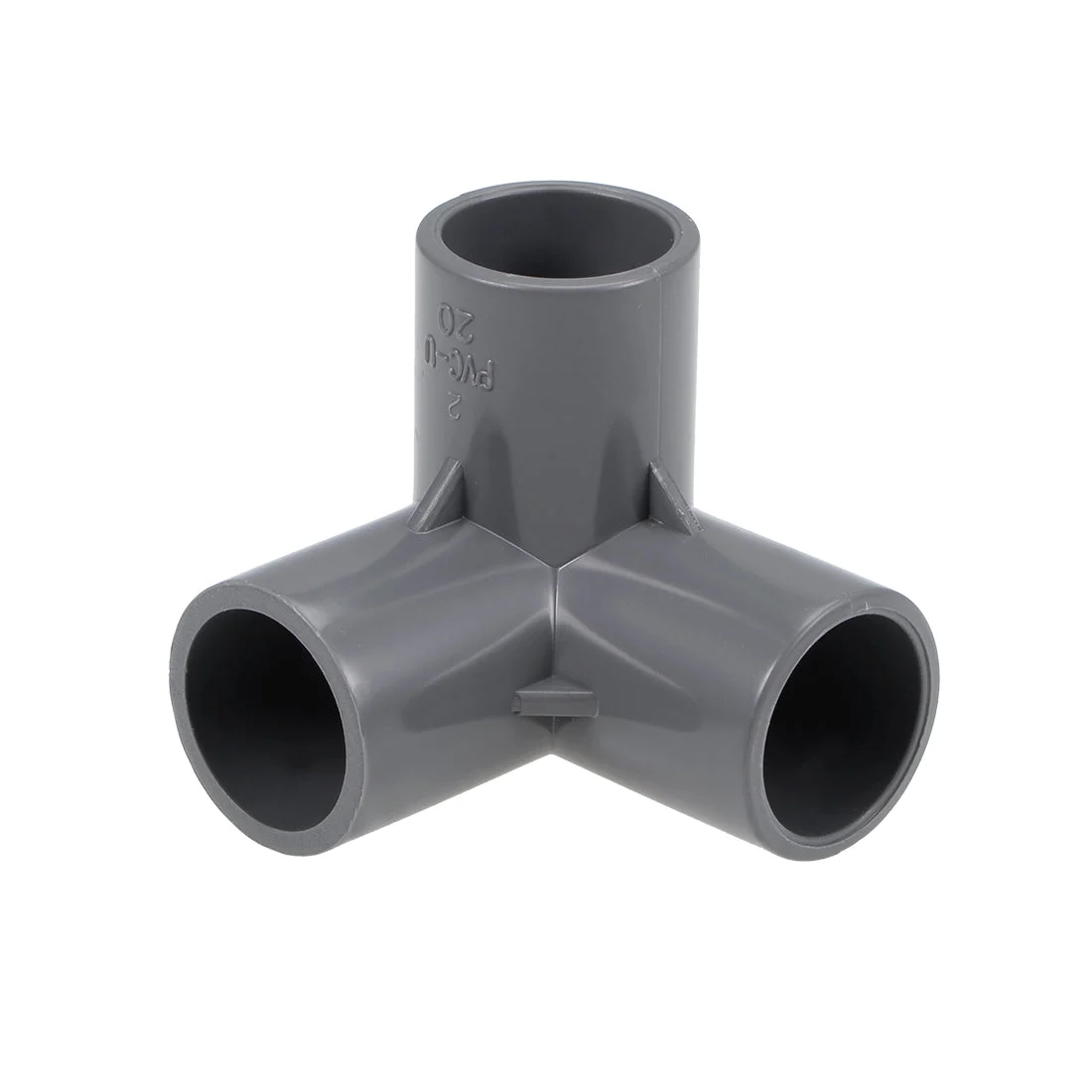 10Pcs 3-Way Elbow PVC Plumbing Fitting Pipe 20mm Socket Tee Corner Fittings Gray