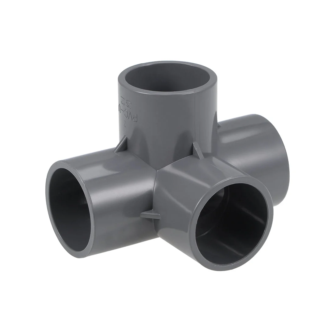 4 Way 32mm Tee Metric PVC Fitting Elbow PVC Elbow Fittings Gray 2Pcs