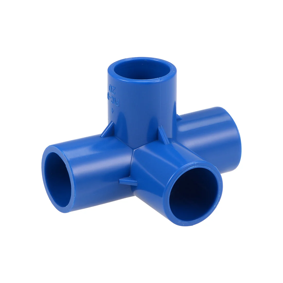 4 Way 20mm Tee Metric PVC Fitting Elbow PVC Elbow Fittings Blue 2Pcs