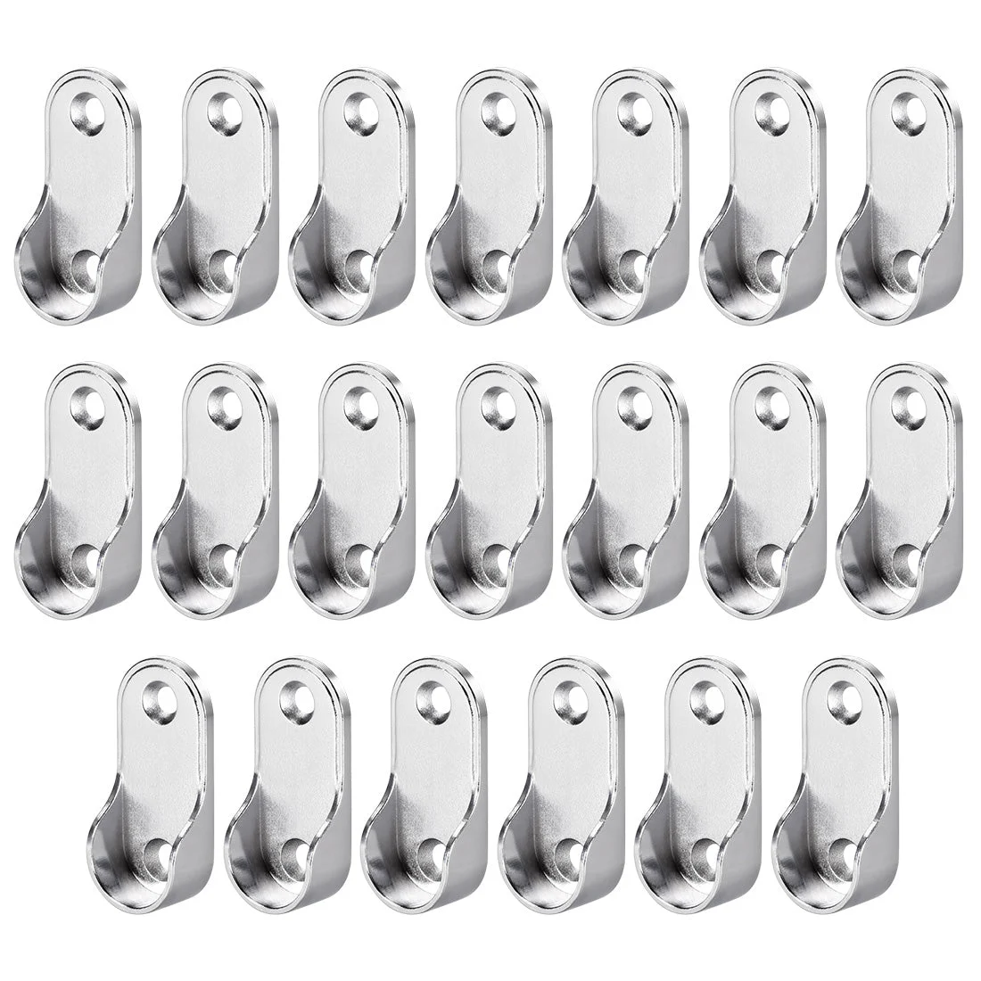 Zinc Alloy Oval Closet Rod End Supports, Fit Rod Dia 19mm 20 PCS - Wardrobe Rod Flange Bracket Support