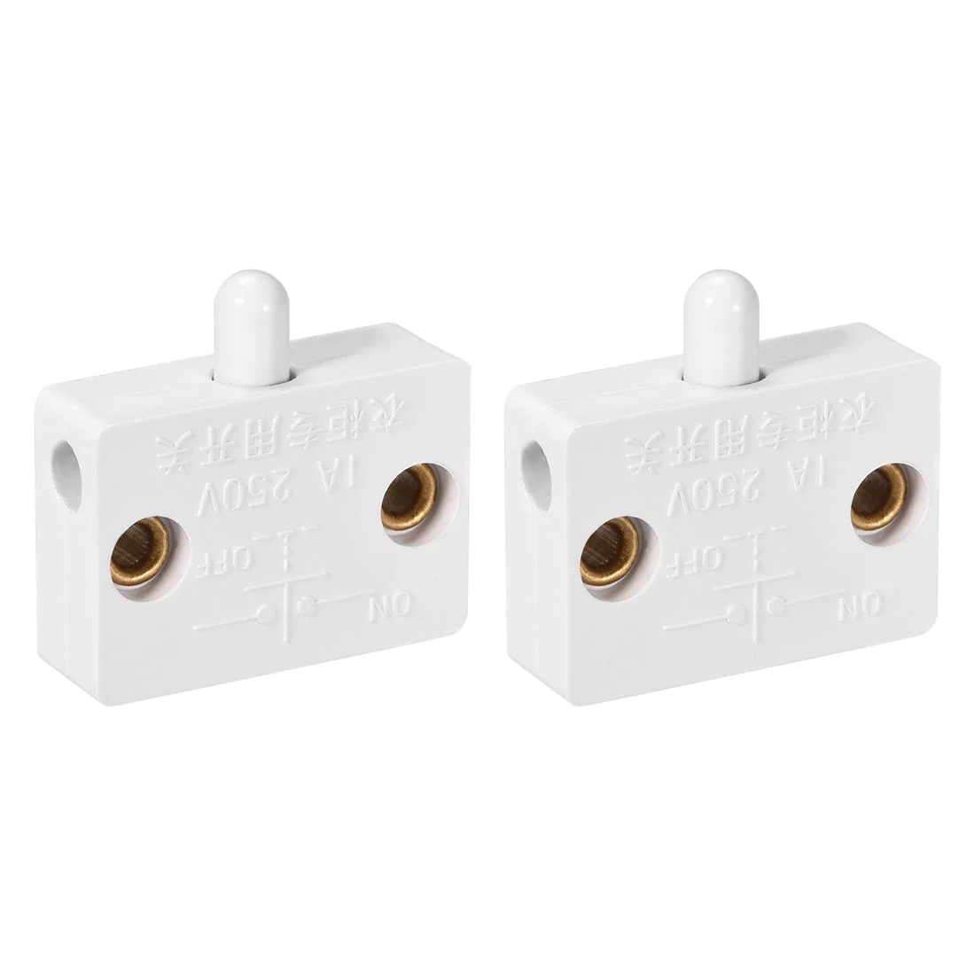 Uxcell Wardrobe Door Light Switch Momentary Cabinet Closet Switch Normally Closed 110-250V 1A White 2 Pcs