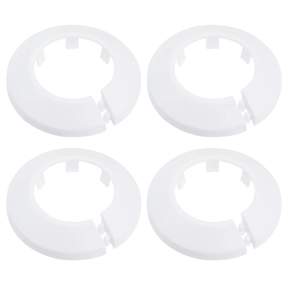 34-35mm Pipe Cover Decoration PP Plastic Water Pipe Escutcheon White 4pcs