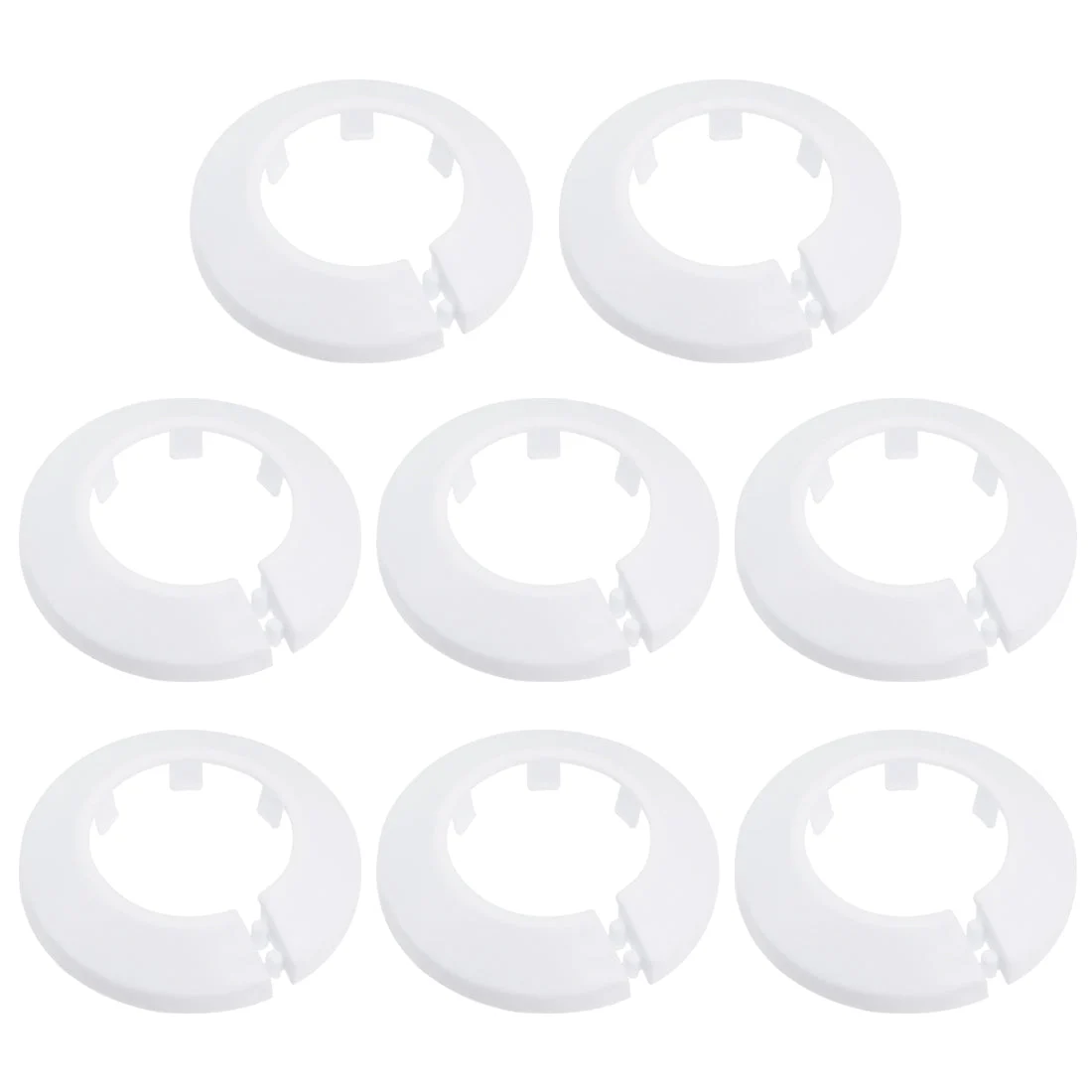 34-35mm Pipe Cover Decoration PP Plastic Water Pipe Escutcheon White 8pcs