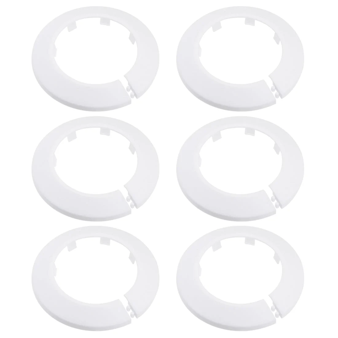 62mm Pipe Cover Decoration PP Plastic Water Pipe Escutcheon White 6pcs