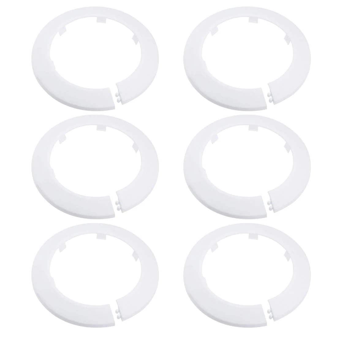 89mm Pipe Cover Decoration PP Plastic Water Pipe Escutcheon White 6pcs