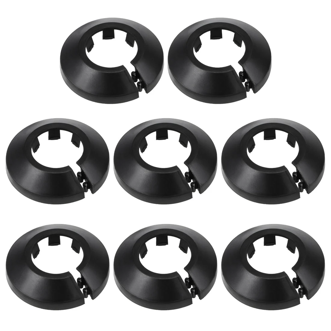 25mm Pipe Cover Decoration PP Plastic Water Pipe Escutcheon Black 8pcs