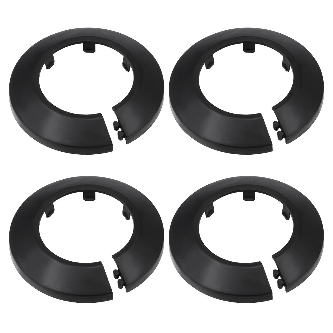 4pcs 50mm Pipe Cover Decoration PP Plastic Water Pipe Escutcheon Black