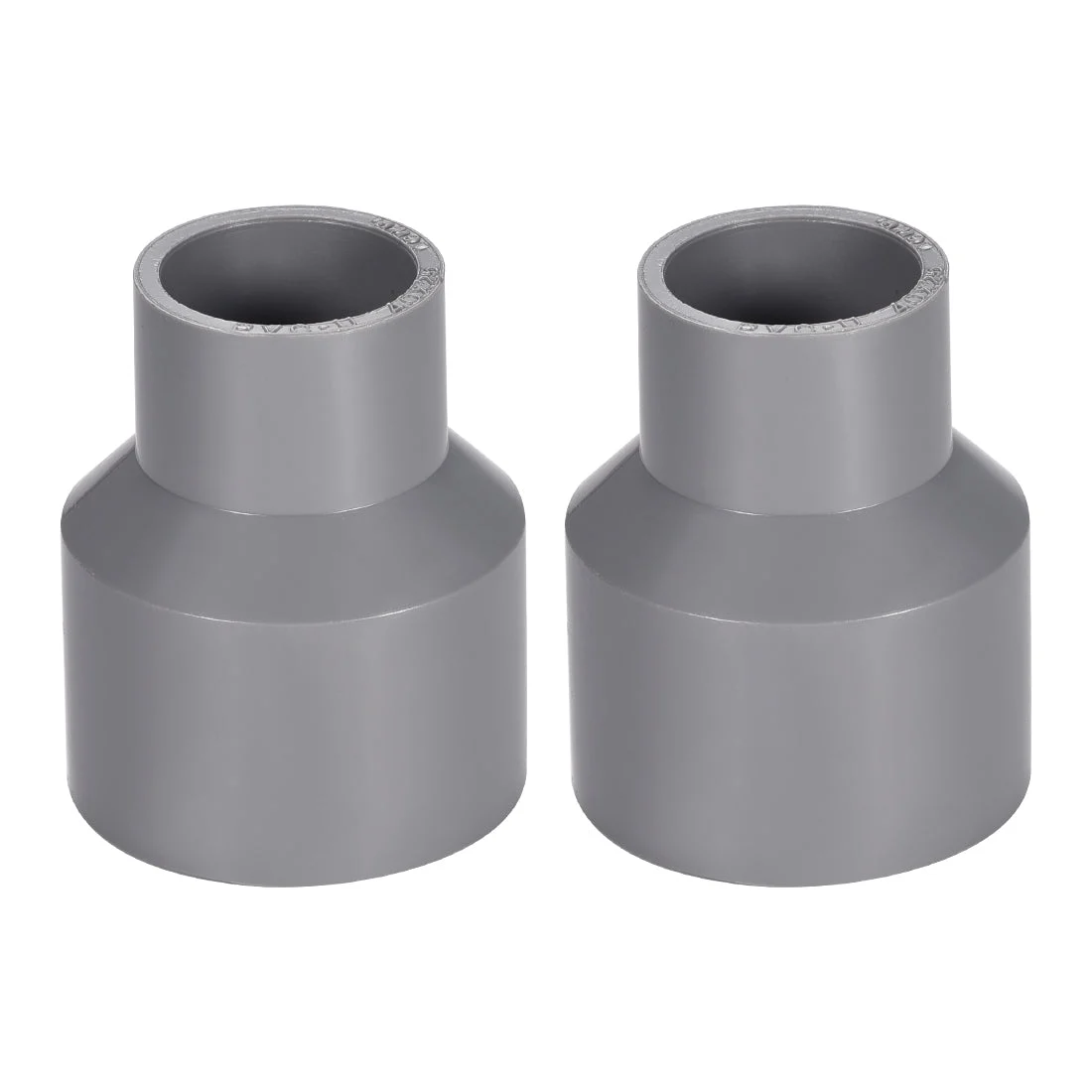 40mm x 25mm PVC Reducing Coupling Hub by Hub, DWV Pipe Fitting, Grey 2Pcs
