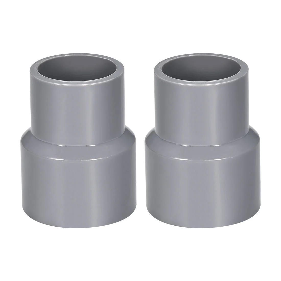 40mm x 32mm PVC Reducing Coupling Hub by Hub DWV Pipe Fitting Gray 2Pcs