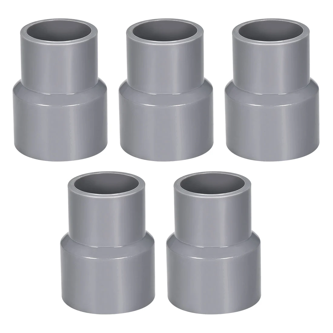 40mm x 32mm PVC Reducing Coupling Hub by Hub, DWV Pipe Fitting, Gray 5Pcs