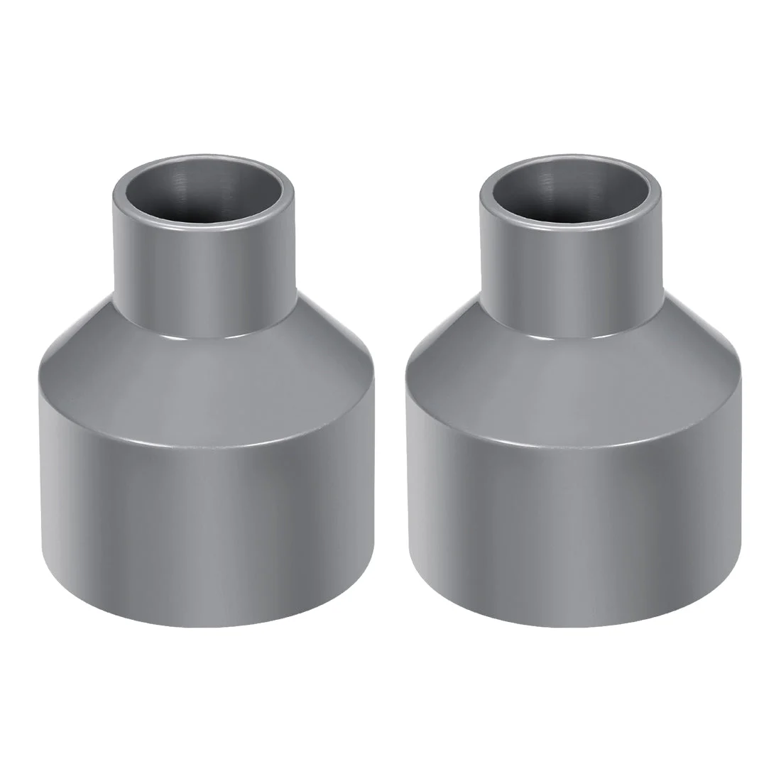 63mm x 32mm PVC Reducing Coupling Hub by Hub DWV Pipe Fitting Gray 2Pcs