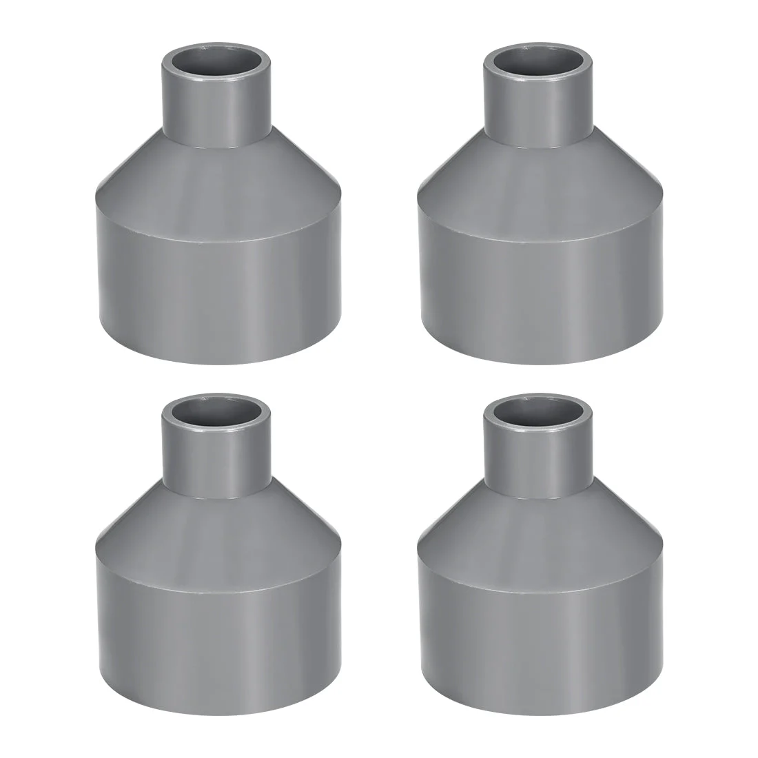 75mm x 32mm PVC Reducing Coupling Hub by Hub, DWV Pipe Fitting, Gray 4Pcs