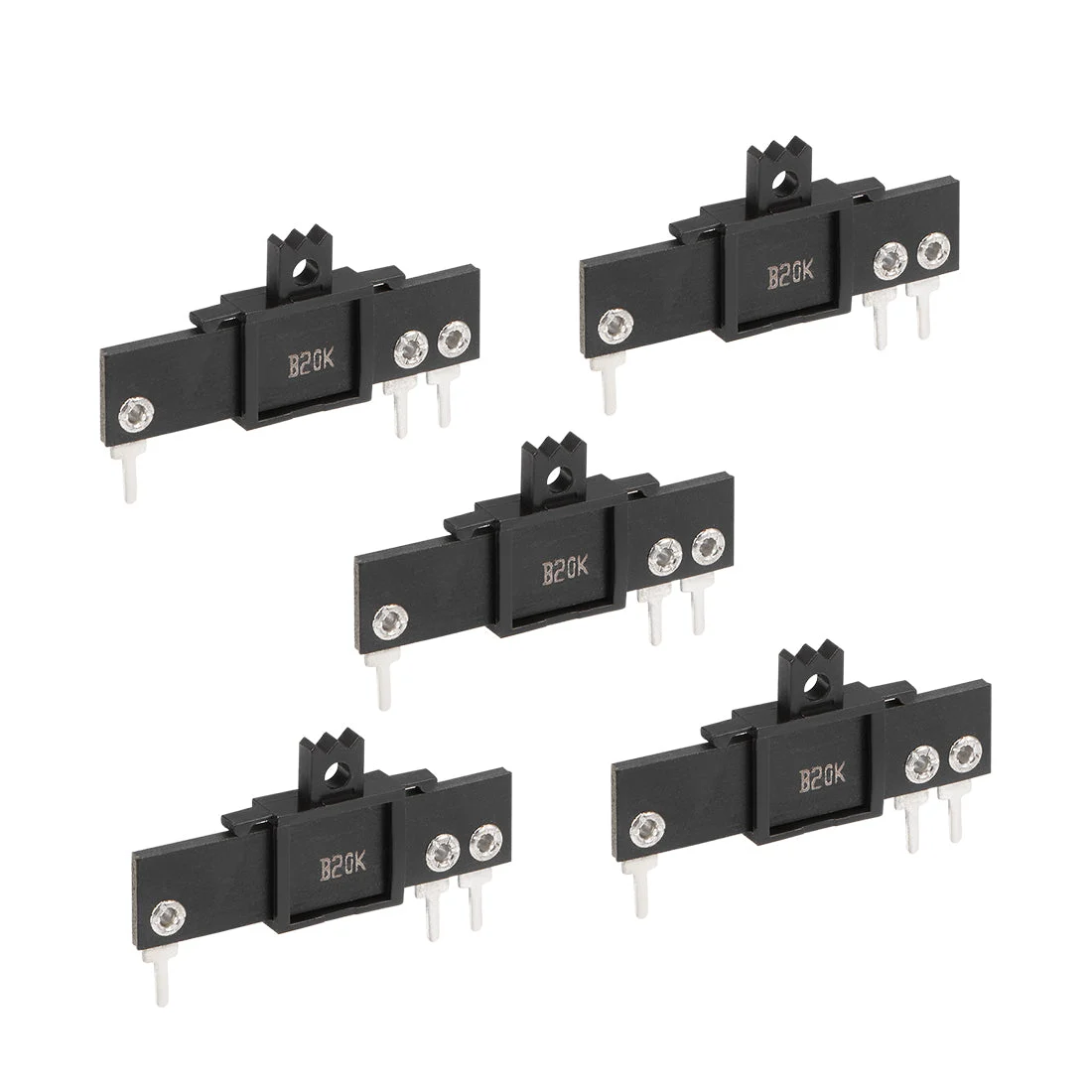 5pcs Fader Variable Resistors Mixer 35mm Straight Slide Potentiometer B20K Ohm Linear Single Potentiometers For Dimming Tuning