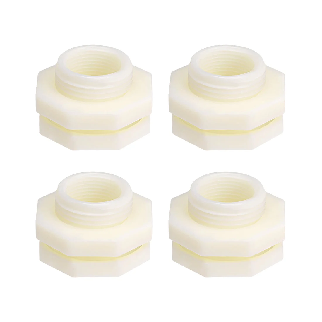 ABS Bulkhead Tank Fitting Adapter for Rain Bucket Aquariums Water Tanks Ponds G3/4 Female 4Pcs