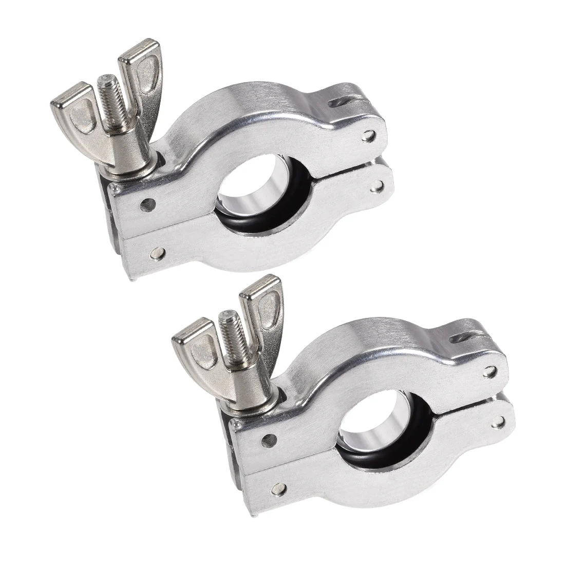 2 Pcs Vacuum Clamp 41mm x 21mm KF16 Clamp Wing Nut w Center Ring