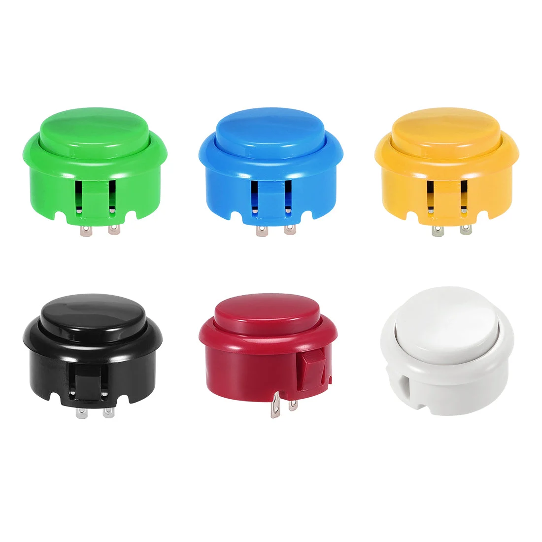 30mm Mounting Hole Momentary Game Push Button Switch for Arcade Video Games 6 Colors 6pcs