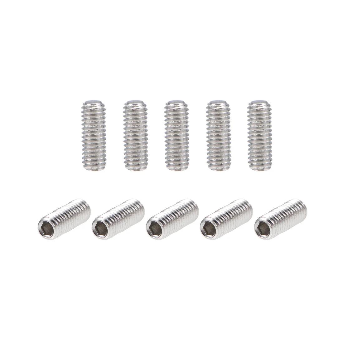 Uxcell 100Pcs M3x8mm Internal Hex Socket Set Grub Screws Flat Point 304 Steel Screw