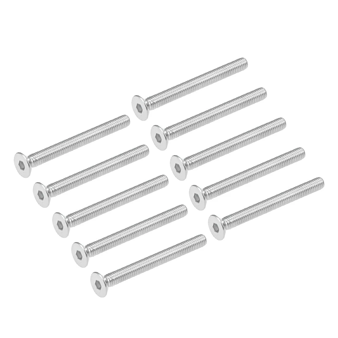 M6x60mm Flat Head Machine Screws Inner Hex Screw 304 Stainless Steel Fasteners Bolts 10Pcs