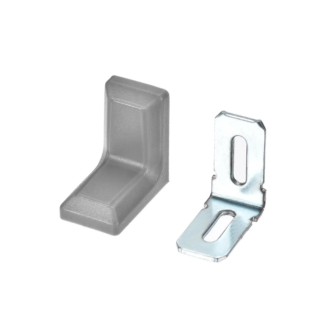 28x18mm Cabinet Cupboard Shelf Corner Brace Plate Right Angle Bracket Gray 10pcs