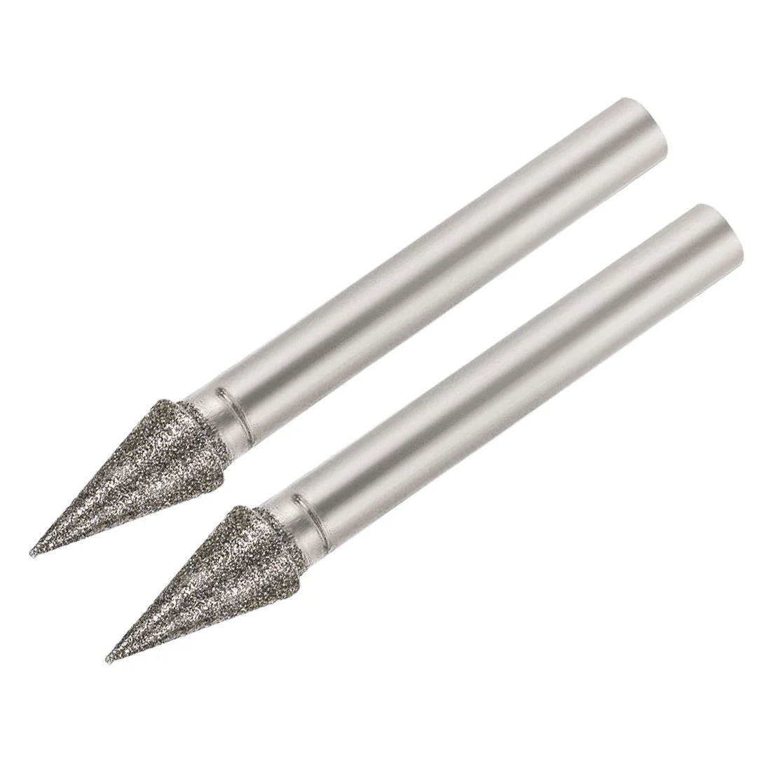 Diamond Burrs Grinding Drill Bits for Carving Rotary Tool 1/4-Inch Shank 8mm Conial 150 Grit 2 Pcs