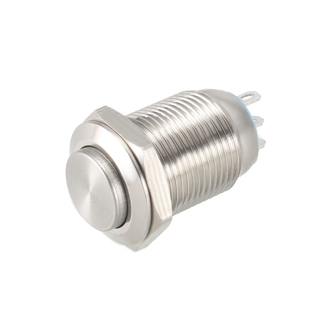 Momentary Metal Push Button Switch 12mm Mounting Dia 1NO 1NC COM DC 30V 0.1A 23.5 x 16mm