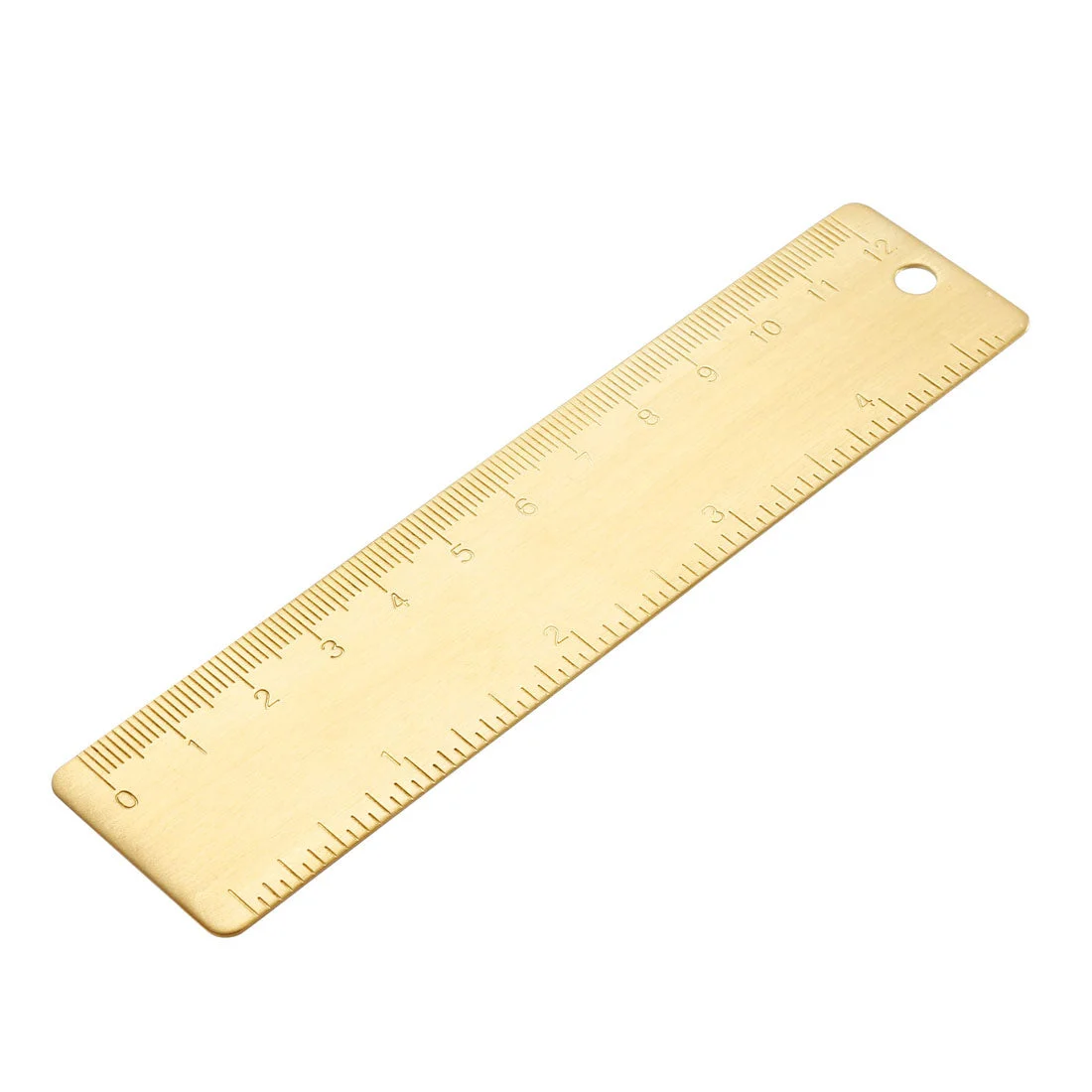 Straight Ruler 120mm 4 Inch Brass Measuring Tool with Hanging Hole