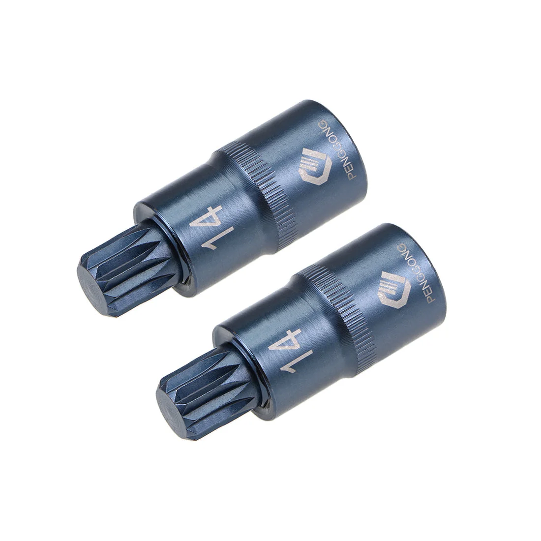 2 Pcs 1/2-Inch Drive x M14 Triple Square Spline Bit Socket, Metric 2" Length