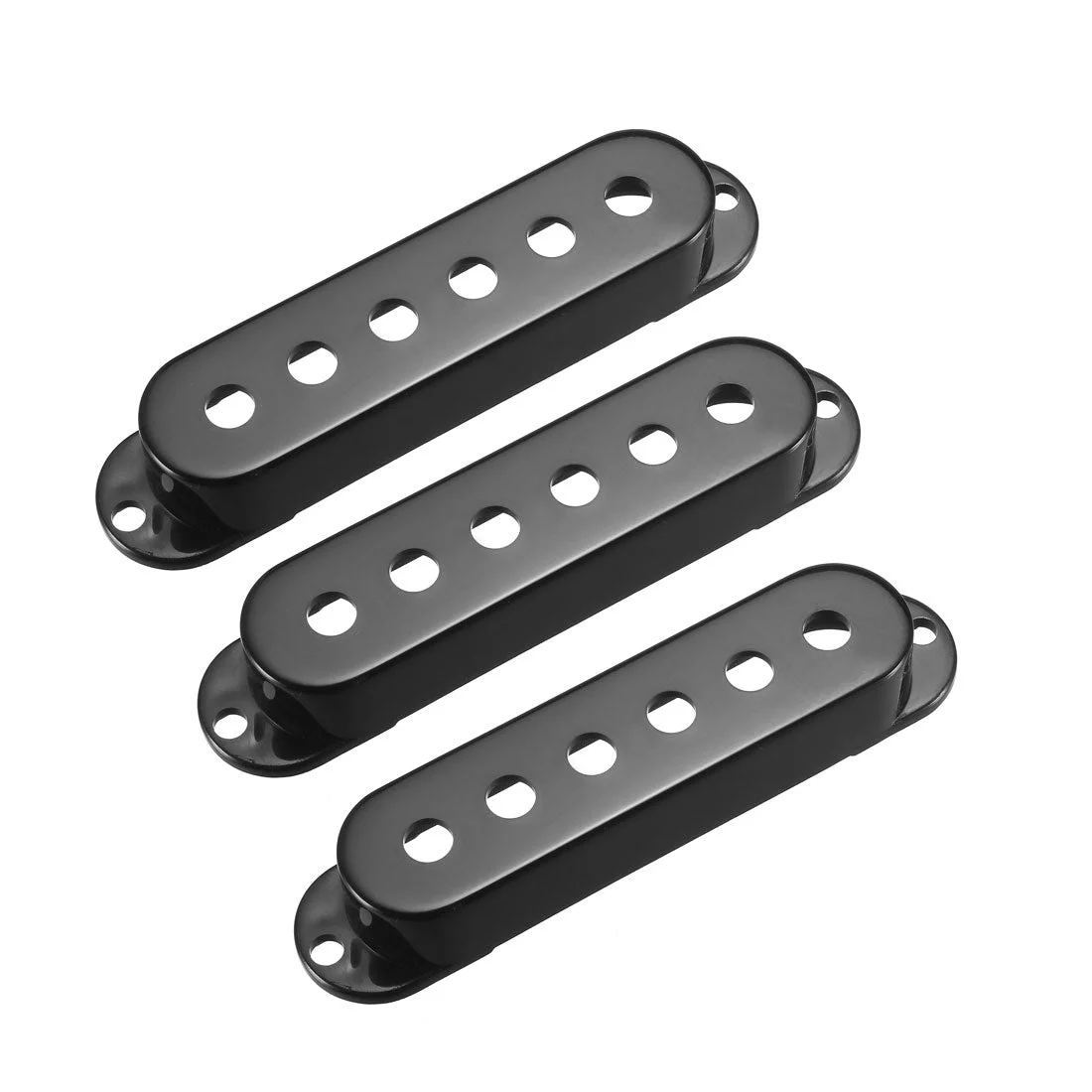 Plastic Single Coil Pickup Cover for Guitar Parts, Black- 50mm 3Pcs