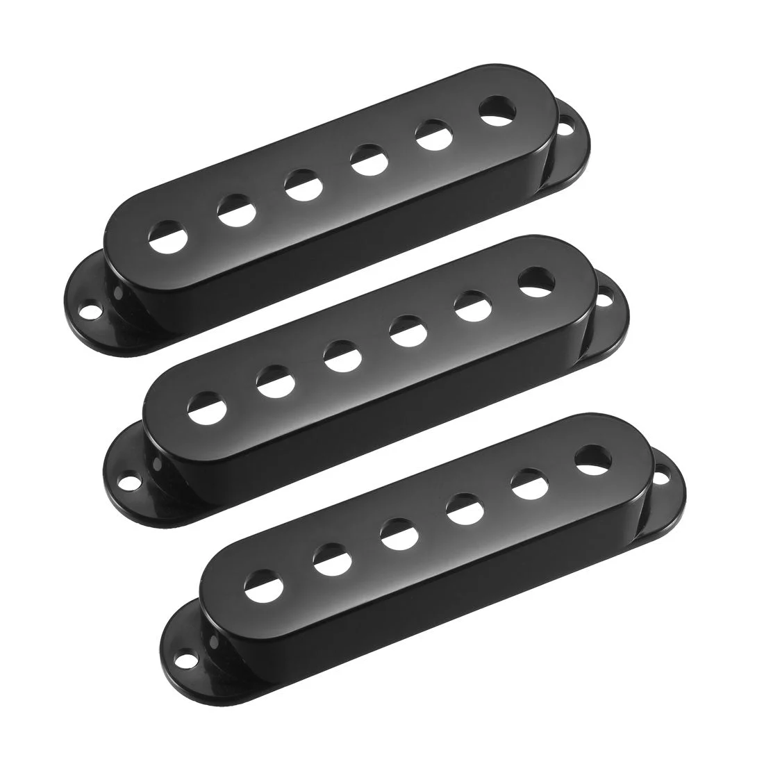 Plastic Single Coil Pickup Cover for Guitar Parts, Black - 52mm 3Pcs