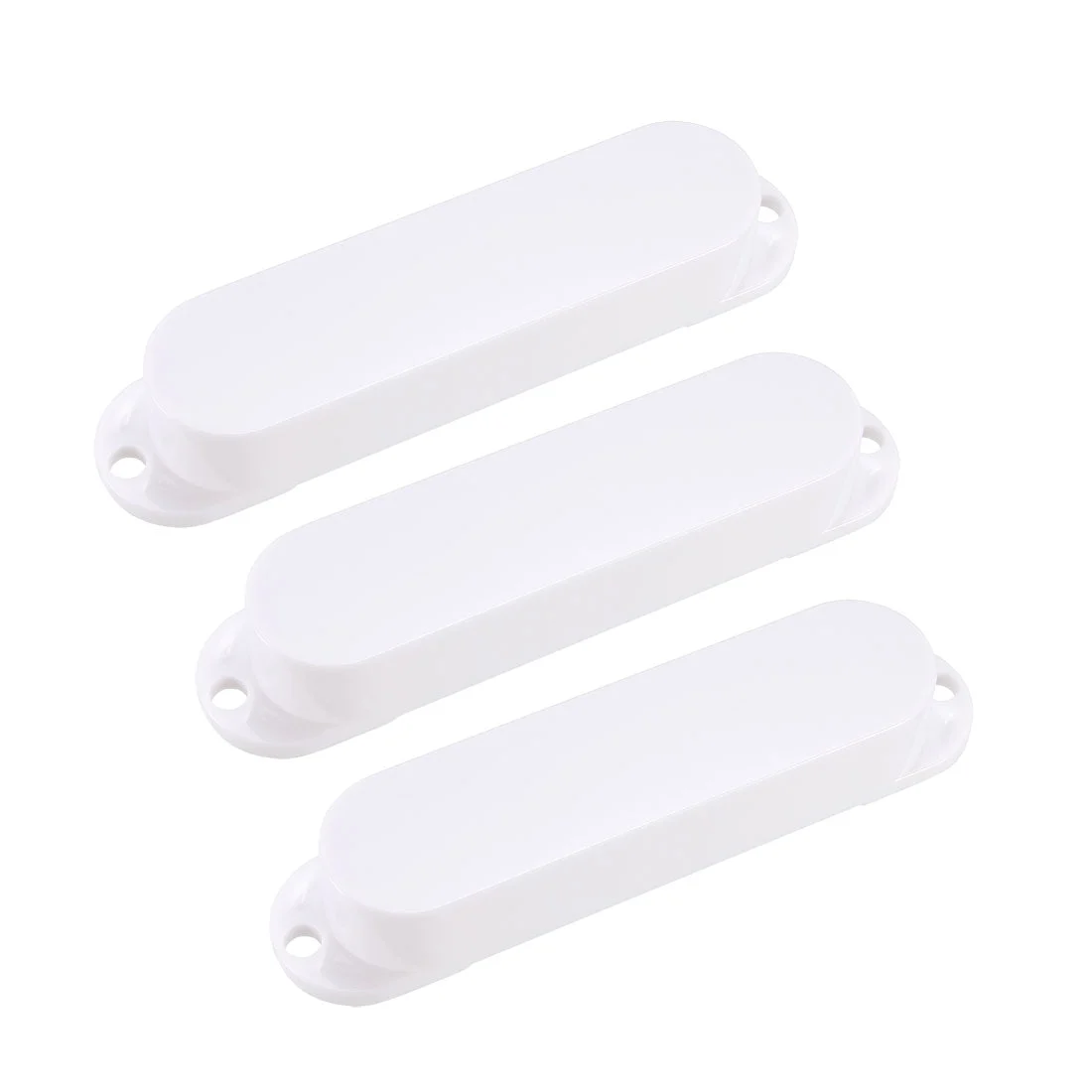 Sealed Single Coil Pickup Cover Set for ST Guitar - No Holes White 3Pcs