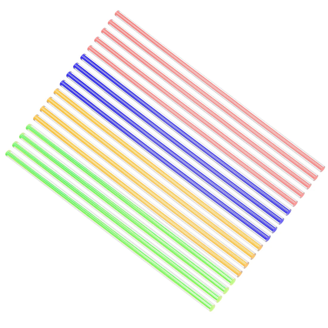 Solid Acrylic Round Rod Straight Line PMMA Bar 6mmx250mm Multicolor 16Pcs