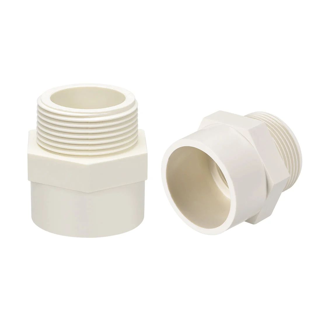 40mm Slip x G1-1/4 Male Thread PVC Pipe Fitting Adapter Connector 5Pcs