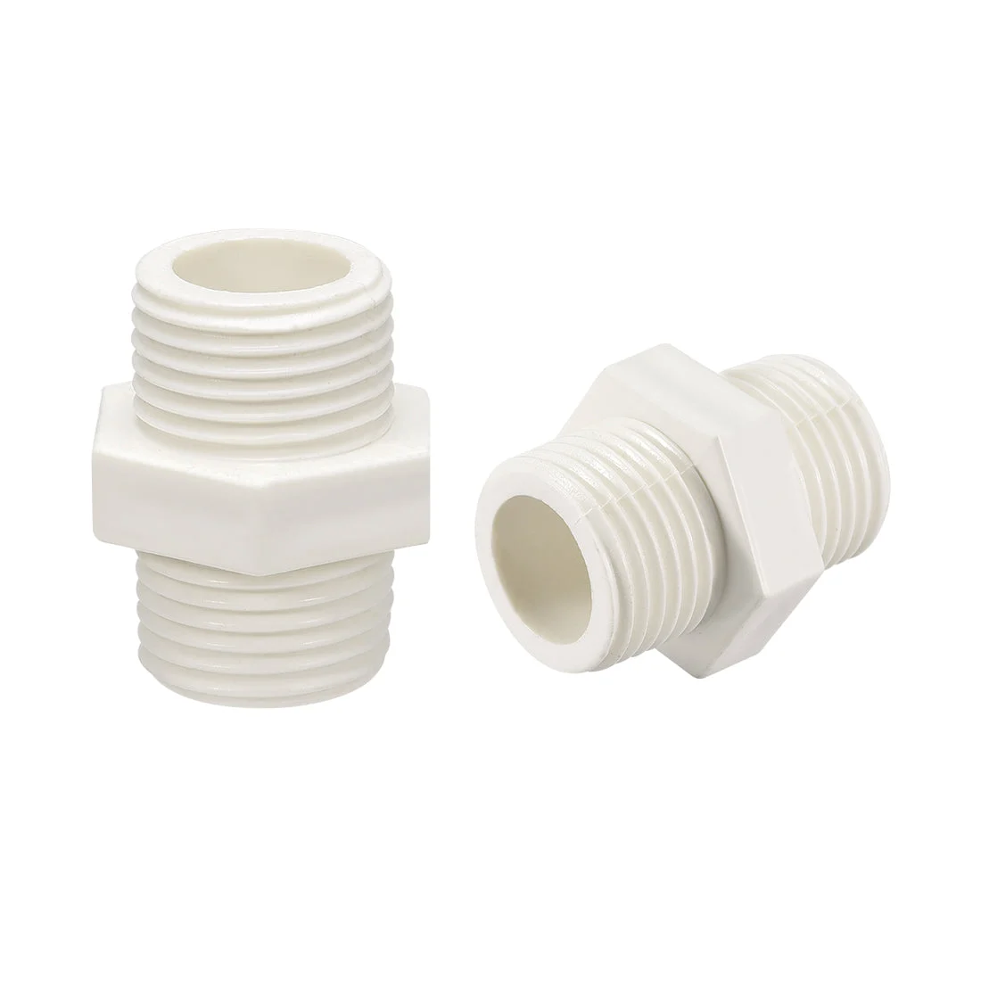 PVC Pipe Fitting Hex Nipple G1/2 x G1/2 Male Thread Adapter Connector 10pcs