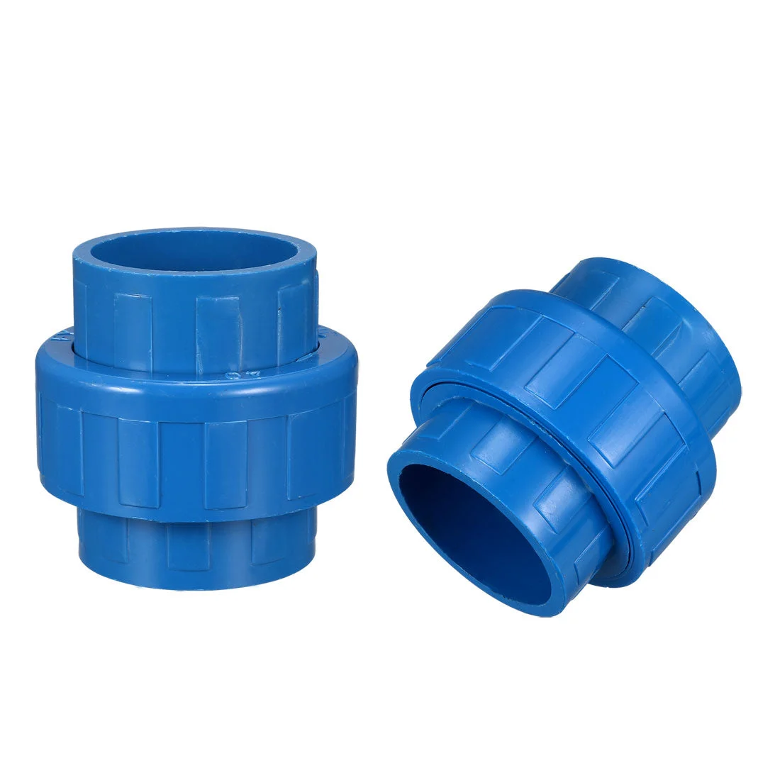 40mm x 40mmPVC Pipe Fitting Union Solvent Socket Quick Connector Blue 2pcs