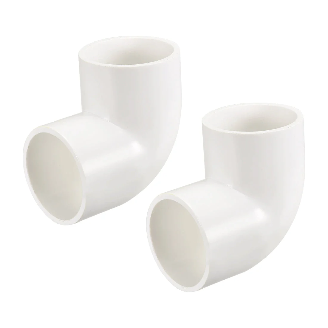 PVC Pipe Fitting 90 Degree Elbow Schedule 40 White 50mm Socket 2pcs