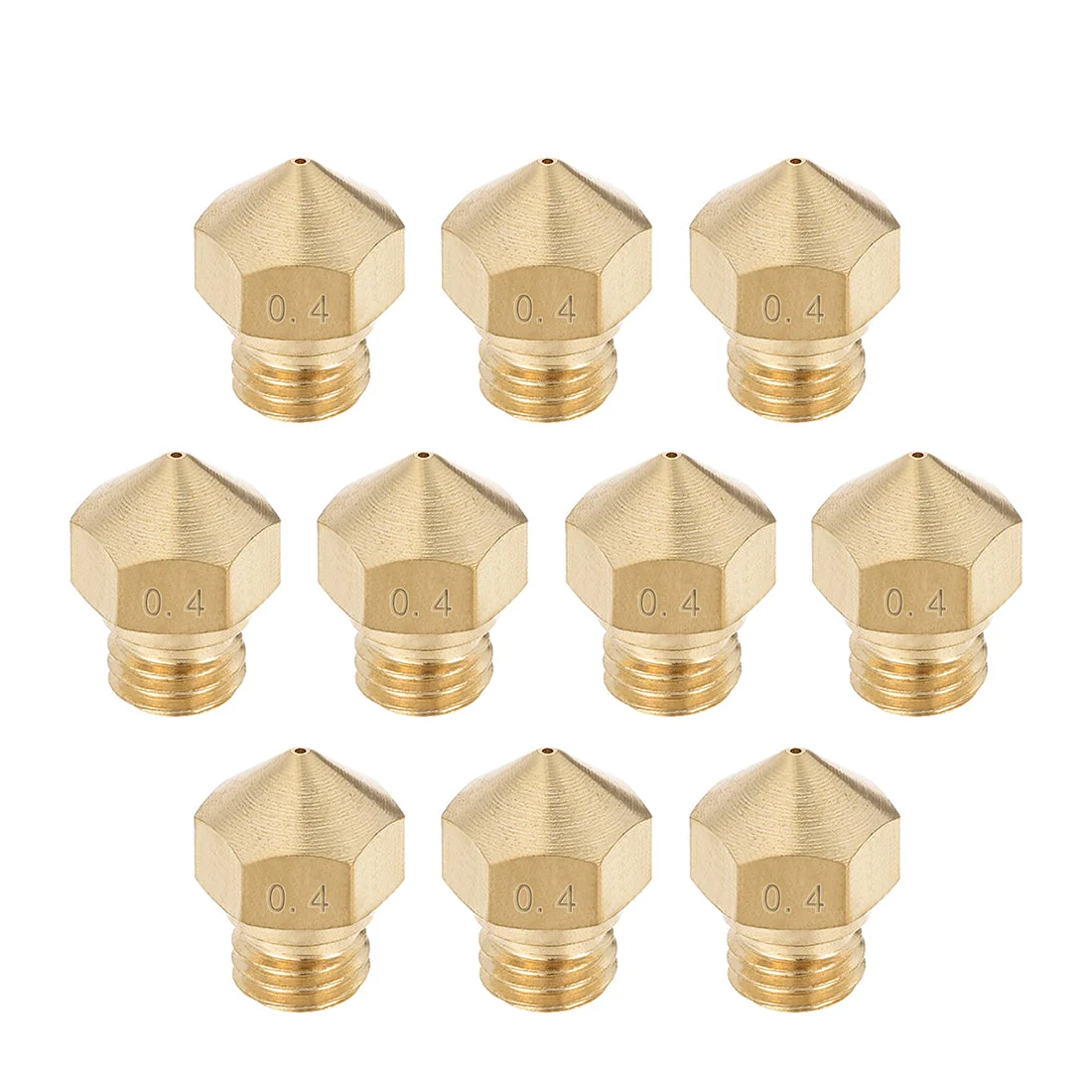Uxcell 0.4mm 3D Printer Nozzle, Fit for MK10, for 1.75mm Filament Brass 10pcs