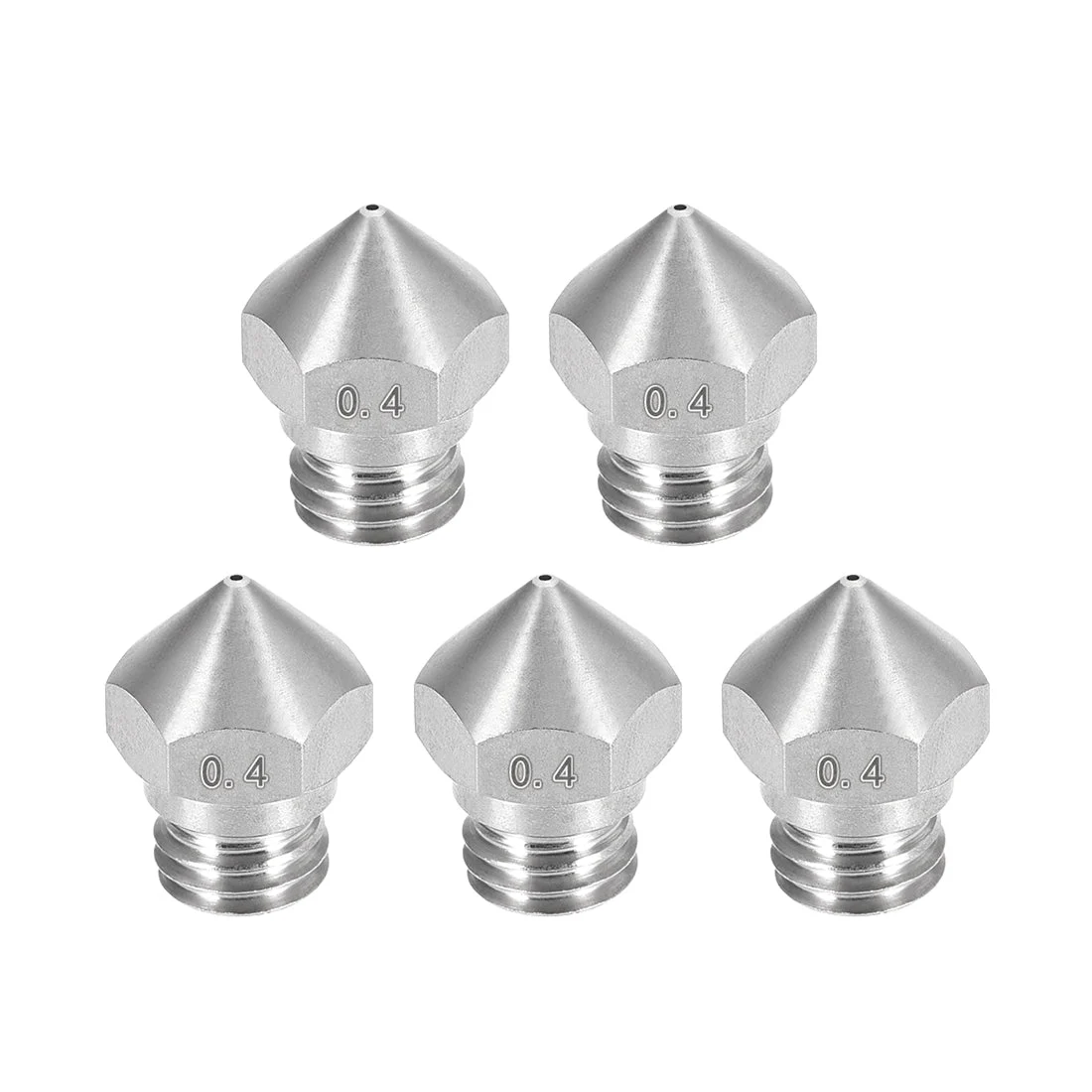 0.4mm 3D Printer Nozzle, Fit for MK10, for 1.75mm Filament Stainless Steel 5pcs