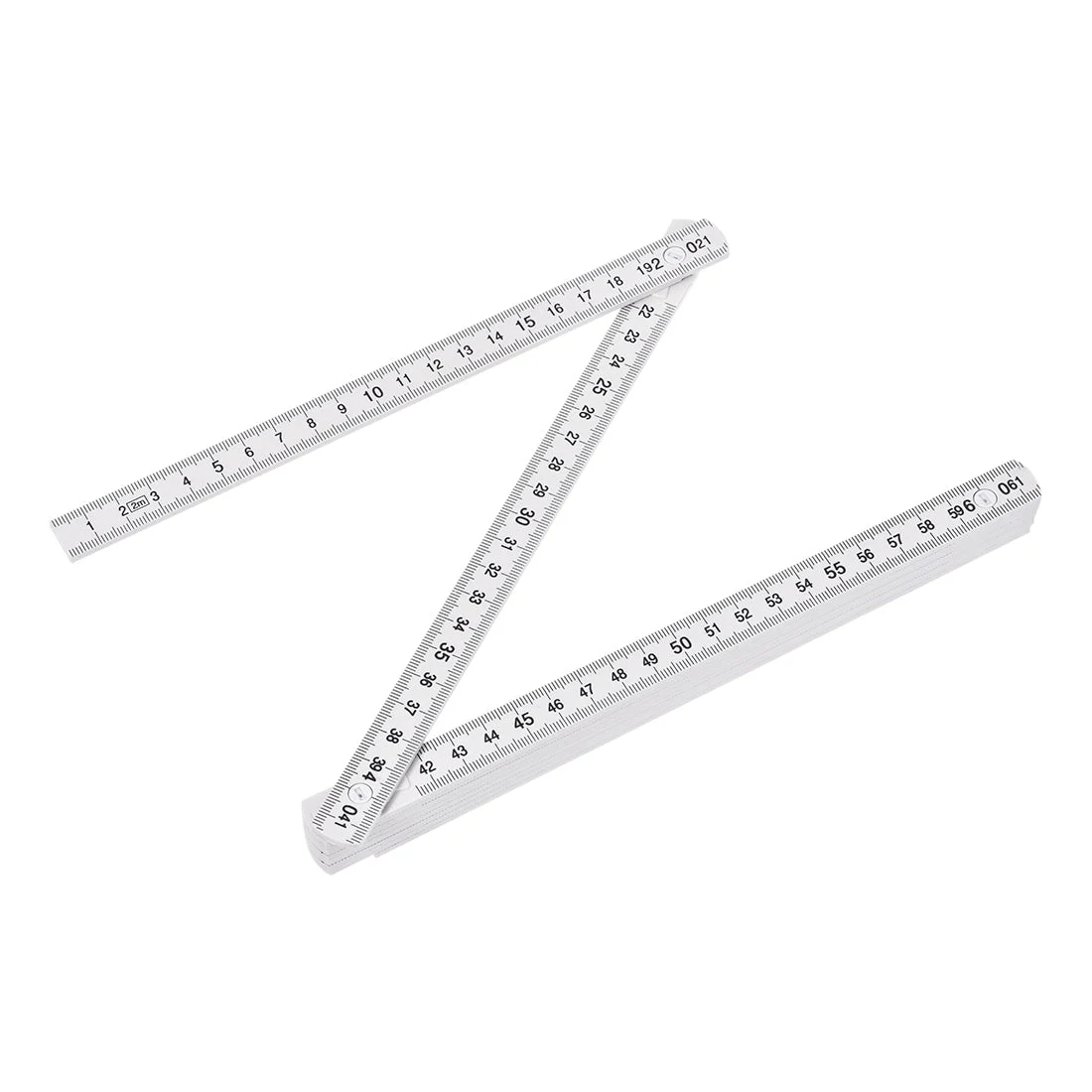 Folding Ruler 2 Meters 10 Fold Metric Measuring Tool ABS for Woodworking Engineer White