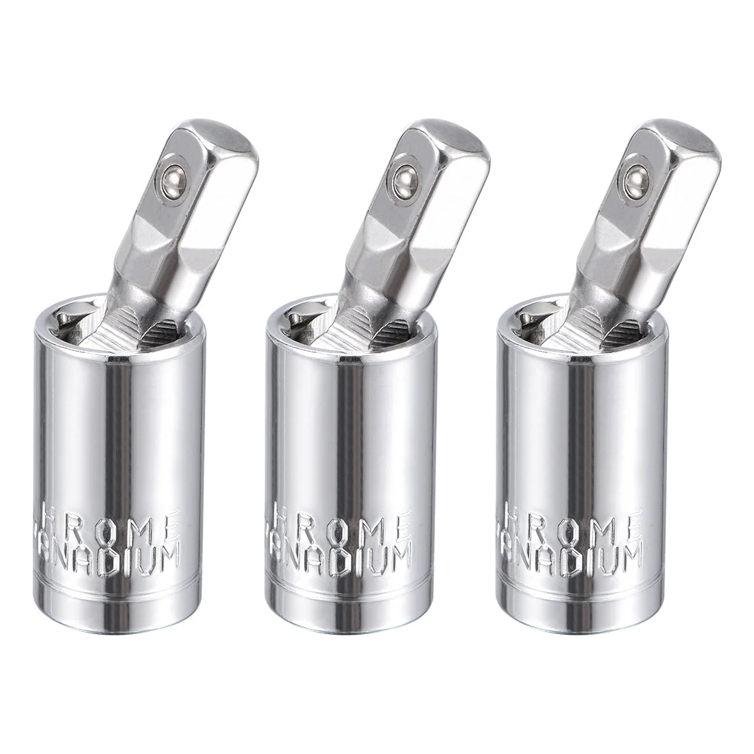 Uxcell Universal Socket Joint 1/4-Inch Drive Hex Ball Swivel Socket Adapter Cr-V 3 Pcs