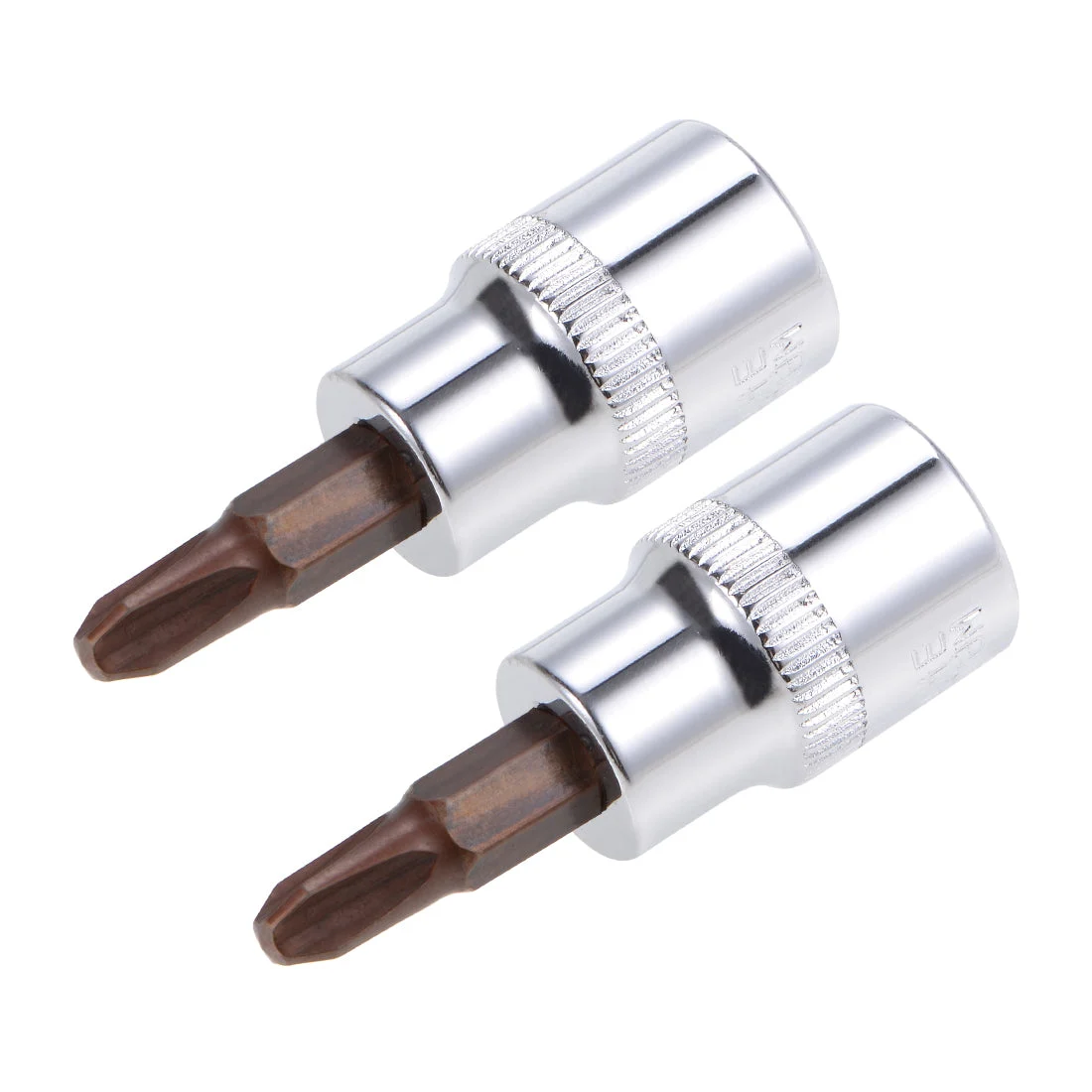 2 Pcs 3/8" Drive x #3 Phillips Bit Socket, Standard Metric, S2 and Cr-V Steel