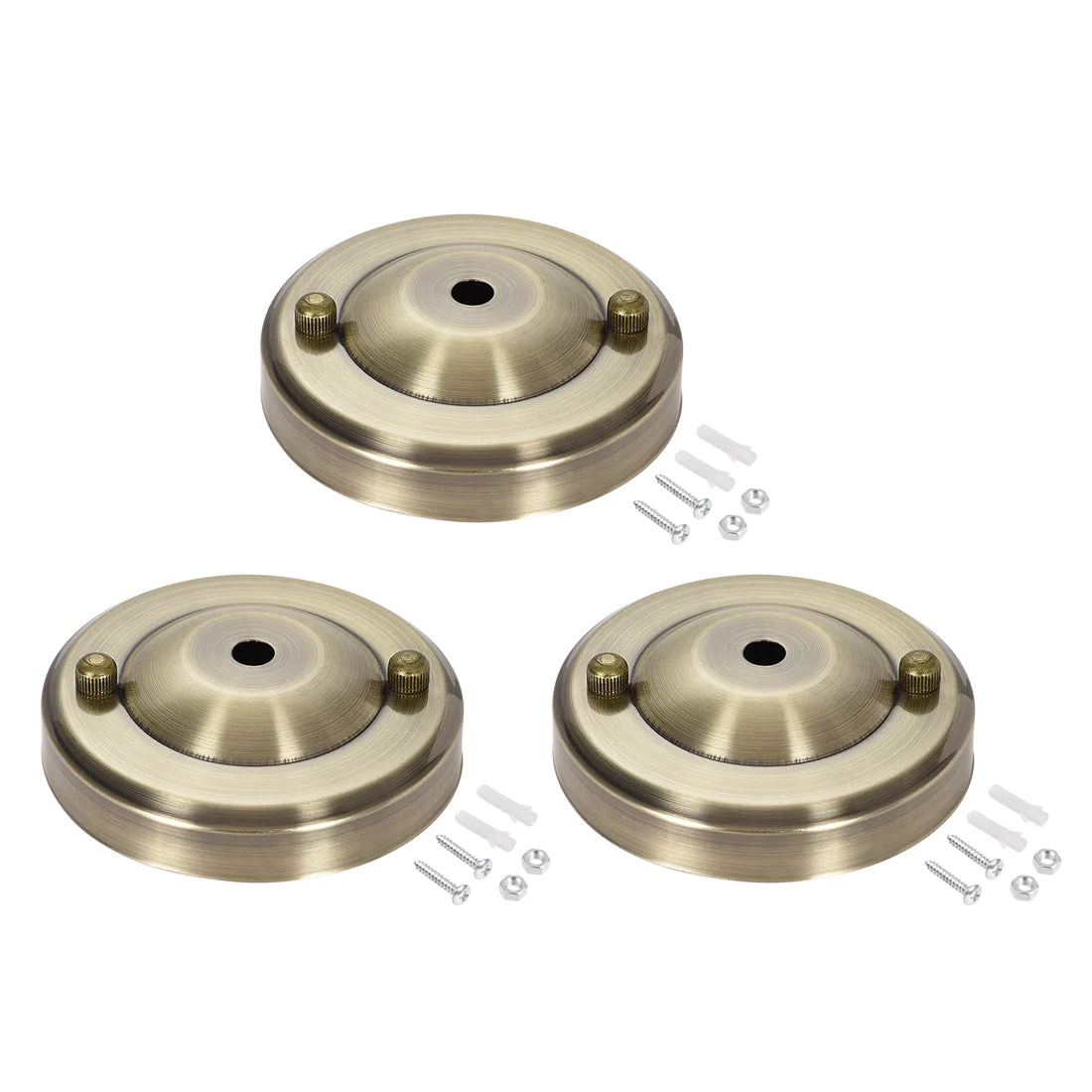 Retro Light Canopy Kit Pendant Lighting Ceiling Plate 104mm 4.1Inch Bronze 3Pcs
